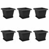 vidaXL Plant Pots 6 pcs Black Plastic