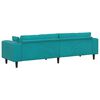 vidaXL Velvet Sofa with Cushion Turquoise 208 cm Velvet