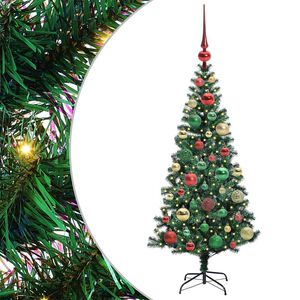 vidaXL Artificial Pre-lit Christmas Tree Green 120 cm PVC and Metal