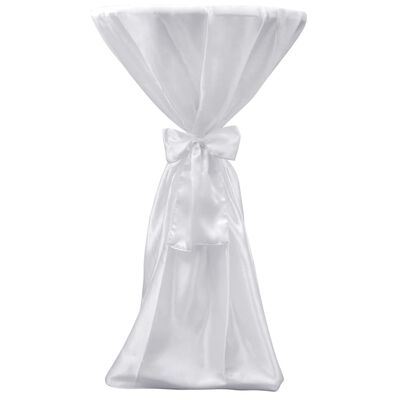 Table Cover White 60 cm with Ribbon 2 pcs