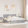 vidaXL Bed Frame Grey Sonoma 200 x 200 cm Solid Pine Wood