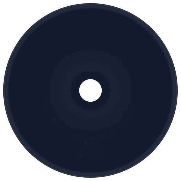 vidaXL Luxury Bathroom Basin Round Matt Dark Blue 32.5x14 cm Ceramic