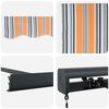 vidaXL Retractable Awning Multicolour 300 x 250 cm Fabric and Metal