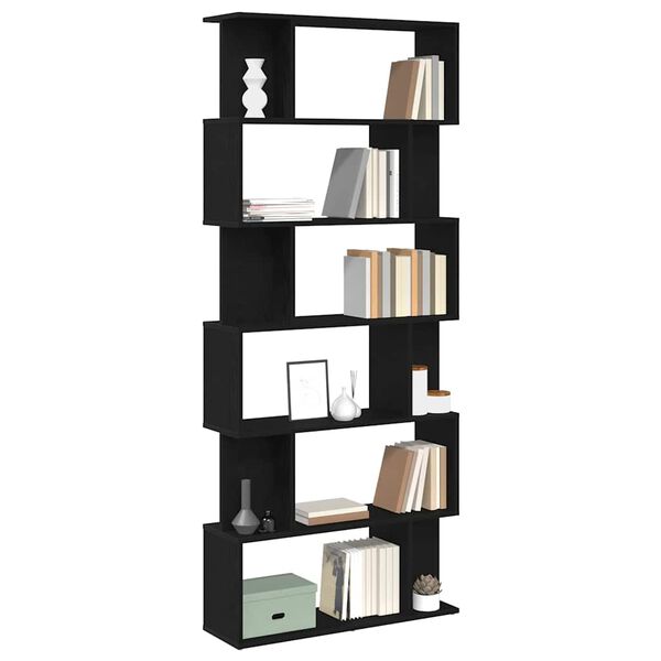vidaXL Bookcase Black Oak 80x24x190.5 cm Engineered Wood
