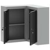 vidaXL Tool Cabinet with Shelf Black and Grey 55 x 55 x 55 cm