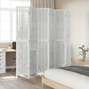 vidaXL Room Divider 6 Panels White Solid Wood Paulownia