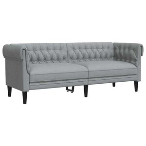 vidaXL Sofa Light Grey 201.5 x 74.5 x 74.5 cm Polyester