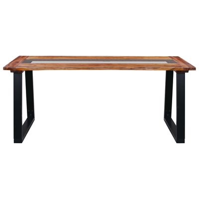 vidaXL Dining Table 180x90x75 cm Solid Acacia Wood and Glass