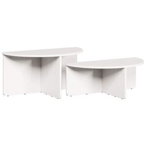 vidaXL Coffee Table 2 pcs White 79 x 39.5 x 40 cm Solid pine wood