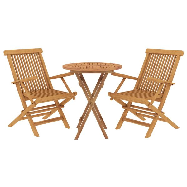 vidaXL 3 Piece Garden Dining Set Solid Wood Teak