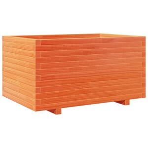 vidaXL Garden Planter Wax Brown 90x60x49,5 cm Solid Wood Pine