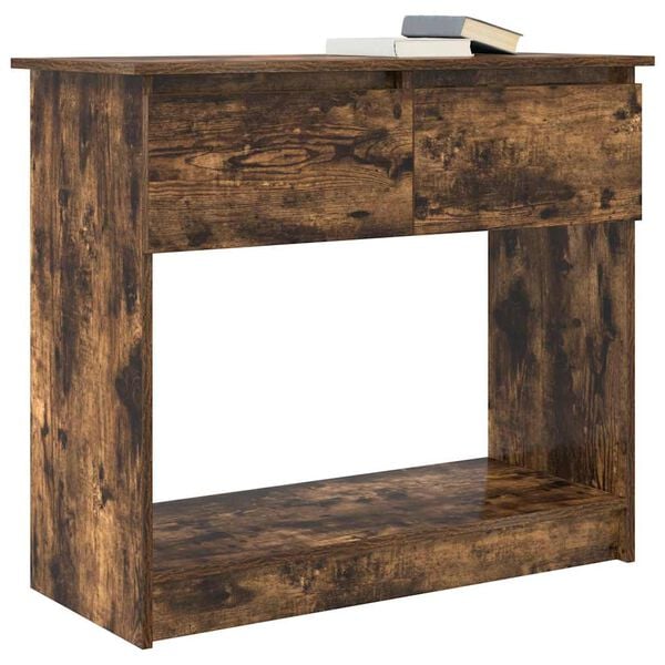 vidaXL Console Table with Drawers Smoked Oak 85.5x38.5x74.5 cm