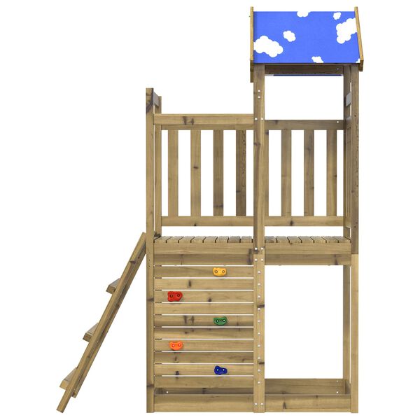 vidaXL Play Tower Brown 110.5 x 52.5 x 215cm Solid Impregnated Wood
