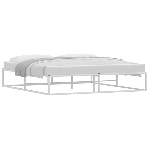 vidaXL Bed Frame without Mattress White 180x200 cm Super King Metal