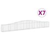 vidaXL Arched Gabion Baskets 7 pcs 400x30x40/60 cm Galvanised Iron