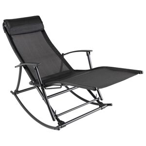 vidaXL Garden Rocking Chair Steel and Textilene Black