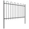 vidaXL Garden Fence with Hoop Top Steel 1603.5x120 cm Black