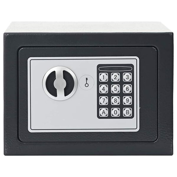 vidaXL Digital Safe with Lock Dark grey 23 x 17 x 17 cm Steel