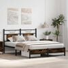 vidaXL Bed Frame without Mattress Smoked Oak 140x200 cm Engineered Wood