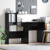 vidaXL Desk with Shelf Black Oak 131.5 x 50 x 106.5 cm Engineered Wood