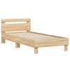vidaXL Bed Frame without Mattress with Headboard Sonoma Oak 90x190 cm Single