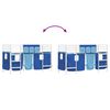 vidaXL Kids'Loft Bed Frame with Curtains White and Blue 99.5 x 190 cm