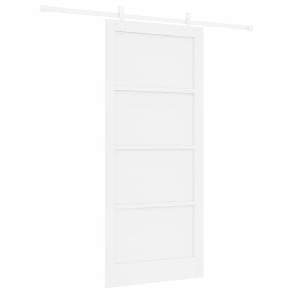 vidaXL Sliding Door White 93 x 211 cm Solid Pine Wood and Plywood