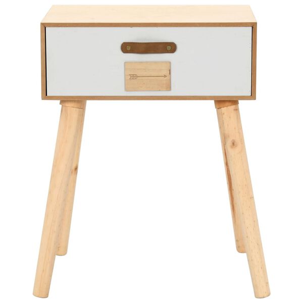 vidaXL Bedside Table with a Drawer 44x30x58.5 cm Solid Pinewood