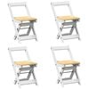 vidaXL Folding Chairs 4 pcs "Corona" White Solid Wood Pine