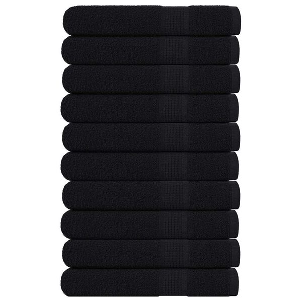 vidaXL Towels 10 pcs "FROGN" Black 100x200 cm 100% Cotton