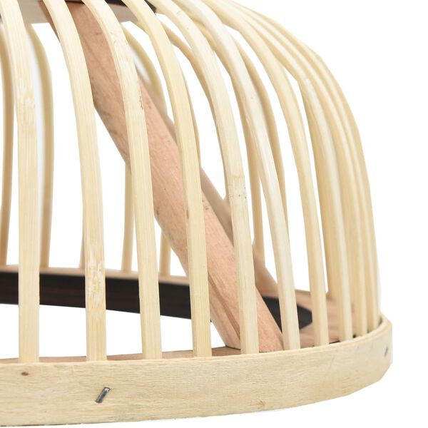 vidaXL Pendant Lamp Bamboo 37x15.5 cm 40 W Semicircle E27