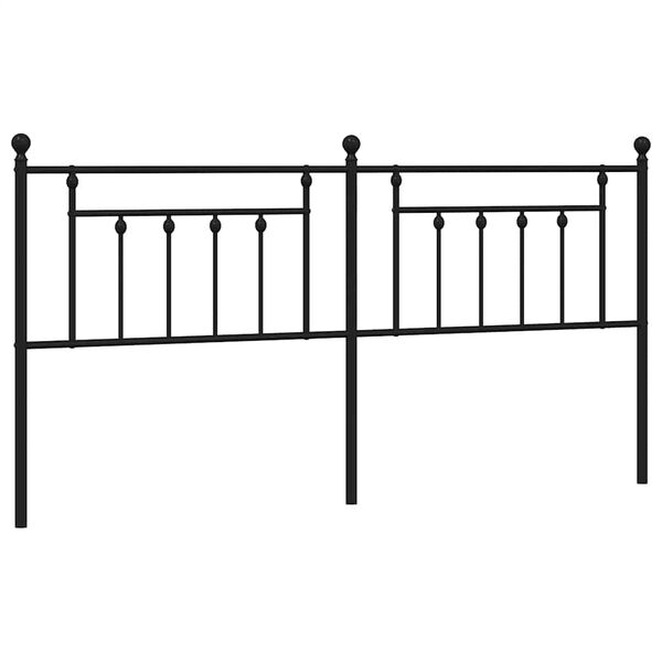 vidaXL Metal Headboard Black 193 cm
