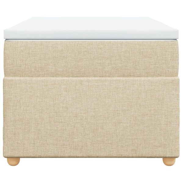 vidaXL Box Spring Bed with Mattress Cream 90x200 cm Fabric