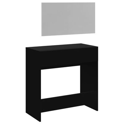 vidaXL Dressing Table with Mirror Black 80x39x80 cm