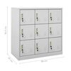 vidaXL Locker Cabinets 2 pcs Light Grey 90x45x92.5 cm Steel