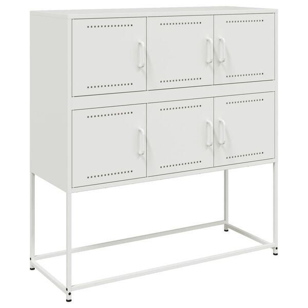 vidaXL Sideboard White 100.5x39x107 cm Steel