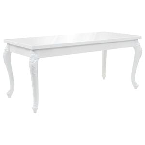 vidaXL High Gloss Dining Table | High Gloss White | MDF and Plastic