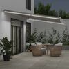 vidaXL Manual Retractable Awning with LED Anthracite&White 600x350 cm