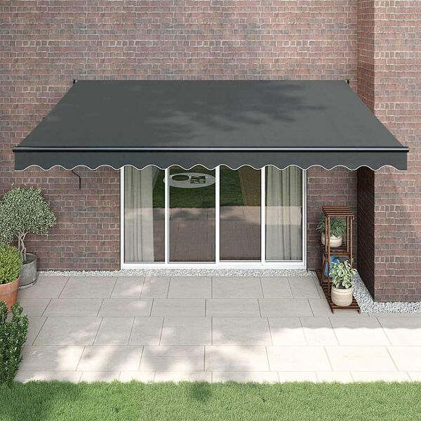 vidaXL Retractable Awning Anthracite 4.5x3 m Fabric and Aluminium