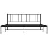 vidaXL Metal Bed Frame without Mattress with Headboard Black 180x200cm