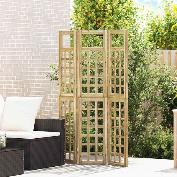 vidaXL Privacy Screen Folding Honey Brown 121 x 180 cm Solid Pine Wood