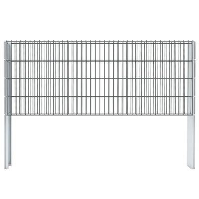 vidaXL 2D Gabion Fence Galvanised Steel 2.008x0.83 m 10 m (Total Length) Grey
