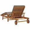 vidaXL Sun Lounger Reclining Taupe 200 x 67 x 84cm Solid Acacia wood