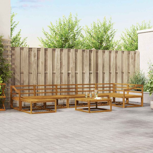 vidaXL Outdoor Sofa Set 8 pcs Natural Solid Acacia Wood