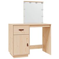 vidaXL Dressing Table with LED 95x50x133.5 cm Solid Wood Pine