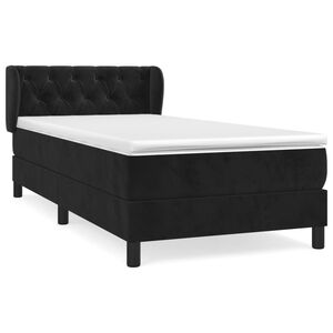 vidaXL Box Spring Bed with Mattress Black 80x200 cm Velvet