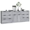 vidaXL 3 Piece Sideboards Grey Sonoma Engineered Wood