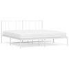 vidaXL Metal Bed Frame without Mattress with Headboard White 193x203cm