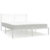 vidaXL Metal Bed Frame without Mattress with Headboard White 160x200cm