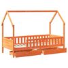 vidaXL Kids Bed Frame with Drawers without Mattress 90x200 cm Solid Wood